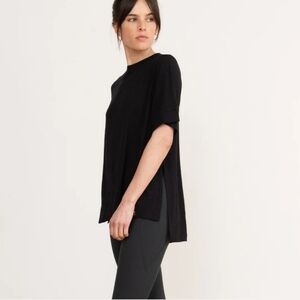 Aday Essentialist Black Soft Oversized Top T-Shirt Loungewear Sz XL